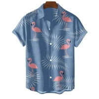 Nova muška košulja Havajska majica Flamingo za muškarce Modni kratki rukav muški odjeća gornje ovratnike