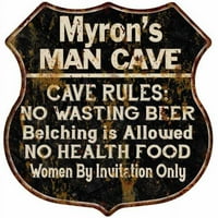 Myron-ov man pećinski pravila potpisuje štit metalni poklon 211110007210