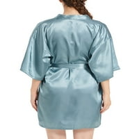 Sanviglor Dame Robe Kimono Bathrobe Svilenkasta noćna odjeća Pajama haljina Spa spavaćice Sivi zeleni