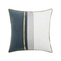 Navy Plavi jastuk pokrivač zlata kožna prugasta patchwork baršunasti poklopac luksuz Moderni kvadratni