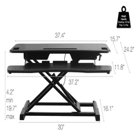 TECHORBITTSit-Pro pretvarač stojećeg stola - Podesivi stalak za podesivo stanje Riser - Sjedite za stajanje