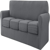 Yi Houndstooth Stretch kauč na kauču na kauču zasebne jastuke, siva, x-velika