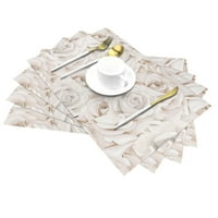 PVC tkani placemati, ruža ilustracija bijela mrlja otporna na klizanje prostirke za trpezarijski stol