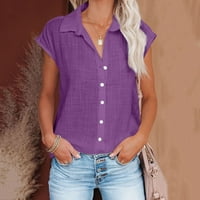 Patlollav Poruke Ženske vrhove Modna majica gumba Ženska V-izrez Labavi majica Bluza plus veličina