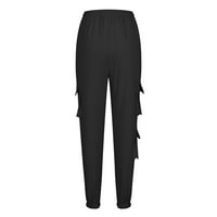 Lenago Jogger Duks hlače za žene visokih struka višestruki džepovi Kombinezoni labavi ugradbeni pantalone