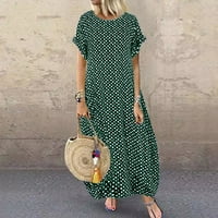 SPEMEM Žene Ležerne prilike Polka Dot Print Maxi haljina s kratkim rukavima