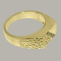 Britanci napravio 10k žuto zlatni prsten sa prirodnim peridot muškim prstenom - Opcije veličine - Veličina