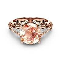 Impresivan morgarite ružičasti zlatni zaručni prsten