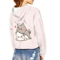 Crtani mačeni krojevi za djevojke za djevojke 11- Ljubavna pulover Odjeća s dukserom Atletski duksevi