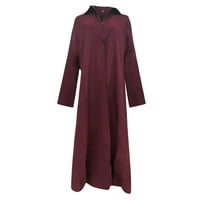 Ljetne haljine za ženske haljine za Ninag Prodaja Ženska pamučna i posteljina čvrsta boja LEAL Džep