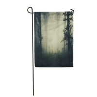 Fantasy Misty Forest Landscape Dark Woods Sablasna nadrealna atmosfera Halloween Garden Zastava za zastavu