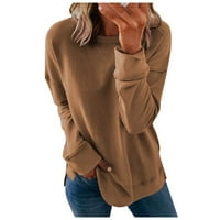 Umfun ženske bluze top, plus veličine vrhova za žene, ženski casual dugih rukava, puni okrugli ovratnik