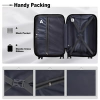 Ubesgoo setovi za prtljagu, ABS + PC Hardshell koferi sa trajnim kotačima TSA Brav 20in 28in - siva