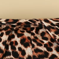 Gwiyeopda Newborn Baby Girls Leopard outfit Set, kratki rukav rukav i kratke hlače 3-komadi set odjeće