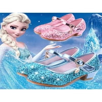 Oucaili Kids sandale za čarobne trake Mary Jane gledanje princeze cipela Comfort Chunky Dance Sandal Formalne haljine cipele plavo 13c