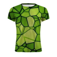 Tking Modni muškarci Proljeće Ljeto Ležerne tanke 3D tiskane majice kratkih rukava Top bluza - zelena