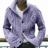 Entyinea muški džemperi dugih rukava Držite topli modni kardigan kaput za zimsku xl ljubičaste