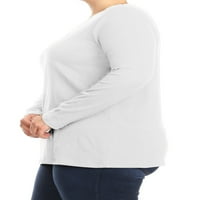 Ženska plus veličina klasična fit dugih rukava pamučna majica sa majicama tunika