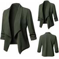 Kayannuo bluže za žene odijelo jakne Dressy Clearians Jedbirna jakna Ženska jakna Miss Modni Casual Solid Open Front Cardigan jakne s dugim rukavima