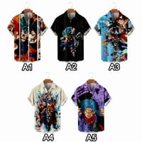 Plus veličina Anime casual gumb dolje majica Ispis klasični kostim, obične i velike veličine