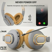 Lingouzi Bluetooth na slušalicama uha sa audio priključkom, lagane preko slušalice za uši meka uho za