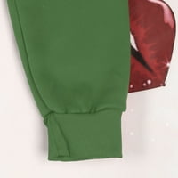 Vremenska garad Ženska modna casual raglan pulover casual runa runo dugim rukavima, zelena, m