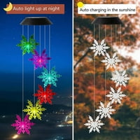 Holloyiver Snowflake vjetrovjetni solarni Chirstmas Dekorativni LED svjetla Božićni vjetar ChimeShanging
