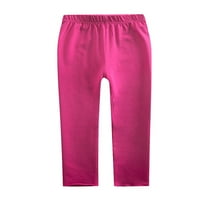 Glookwis djeca elastične strugove hlače meke pantalone obične gamaše mršave čvrste boje dugačke pantne