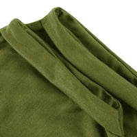 Ljetne haljine za žene Čvrsti okrugli izrez A-line srednje dužine modne haljine bez rukava Zelena XS