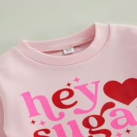TODDLER Baby Girl Boys Valentinovo dukserica ružičasta pamučna dugih rukava Star Stars pismo pulover