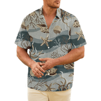 Havajska košulja Shellfish CORAL Summer Summer Beach Casual Dugme-down Aloha Majica Djeca za odrasle