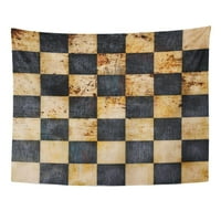 Chess Checkerboard Checkeriran šahovski uzorak šahovske ploče Vintage Wall Art Viseći tapiserija Početna Dekor za dnevni boravak spavaće sobe spavaonice