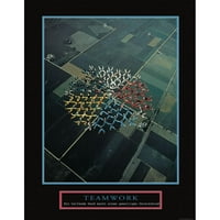 Frontline Crna modernog uokvirenog muzeja Art Print pod nazivom - timski rad - Skydivers