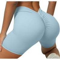 Hlače za Womensport Workout Shorts Solid Boja Bespremljena trčanje visokih struka Comfy rastezljive kratke hlače