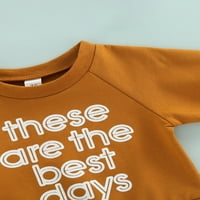 Thefound Toddler Baby Boys Girls Dukserski vrhovi Pismo Ispis majica s dugim rukavima padaju odjeću