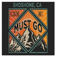 Shoshone California 9x suvenir Drveni znak sa okvirom mora ići dizajn