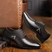 Puawkoer klasične cipele u stilu za muškarce kliznu na PU kožnu gumu jedini blok peta