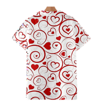 Valentinovo muškarci i žene Havajska majica Love Oblik opušteno-moli casual kratkih rukava Kubanski