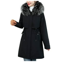 iopqo dukserica za žene ženski topli zimski kaput zadebljani pamučna jakna prekrivena umjetnim kapuljačnim