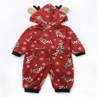 Brilliantme Utakmica porodica Božić Pijamas Set Reindeer Hoodie Jumpsinuit ROMper Holiday PJS Onesise