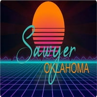 Sawyer Oklahoma Vinil Decal Stiker Retro Neon Dizajn