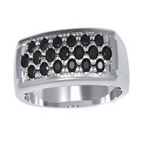 Crni prirodni dijamantski vjenčani prsten u 10k bijelo zlato