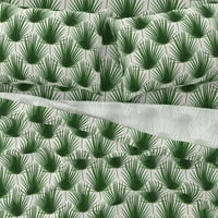pamučni listovi, kralj set - jednostavna geometrija palma Green krema Mali ispis lišće tropskog