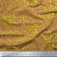 Soimoi Zelena poliester Crepe Tkanina Leopard & Wild Animal Koštarska štampa Šivaće tkanine BTY Wide