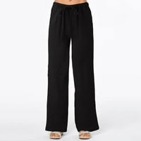Ženske pantalone za rad Modni ljetni casual Labavi elastični struk udobne pantalone džepove Hlače udobne