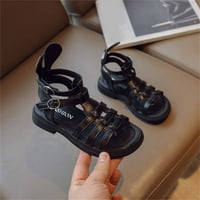 DPITYSerensio Toddler cipele za bebe djevojke slatko tkanje izdubljeno bez klizanja mekane jedino plaže rimske sandale crne 11 godina