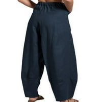 Avamo Žene Ljeto Boho Solid Color Loungewear High Squist Baggy Drće Holiday pantalone sa džepovima