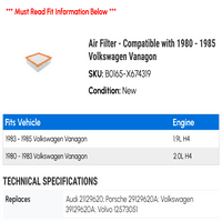 Zračni filter - kompatibilan sa - Volkswagen Vanagon 1984