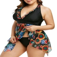 Julycc Womens plus veličina plaža kupaći kupaći kostim Swimress Gatcess Tankini cvjetni kupaći kostimi