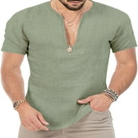 COLISCA MENS T majica V izrez Majica Kratki rukav Ljetni vrhovi Ležerne prilike za odmor u boji svijetlo